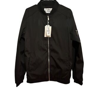 Newport News Men's Jacket XL NWT Black Nylon Shell Zipper Front Pockets